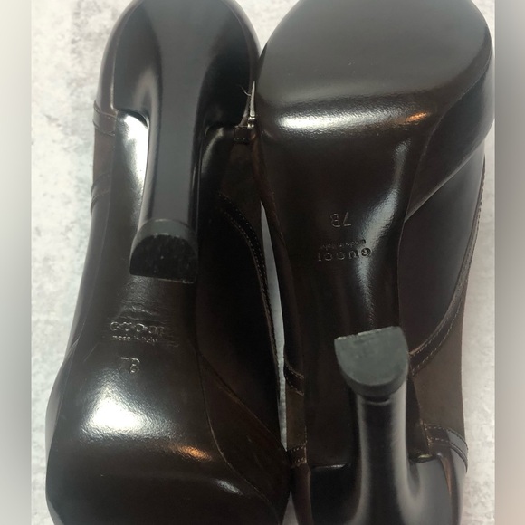 Gucci Leather + Suede Ankle Boot - Picture 9 of 12